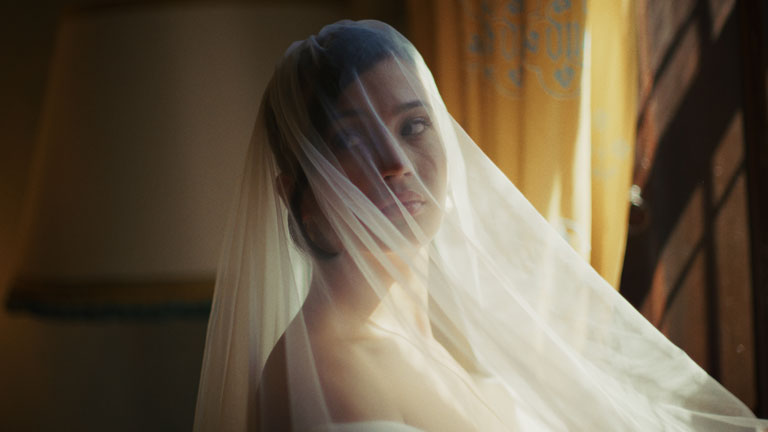 bridal portrait with veil